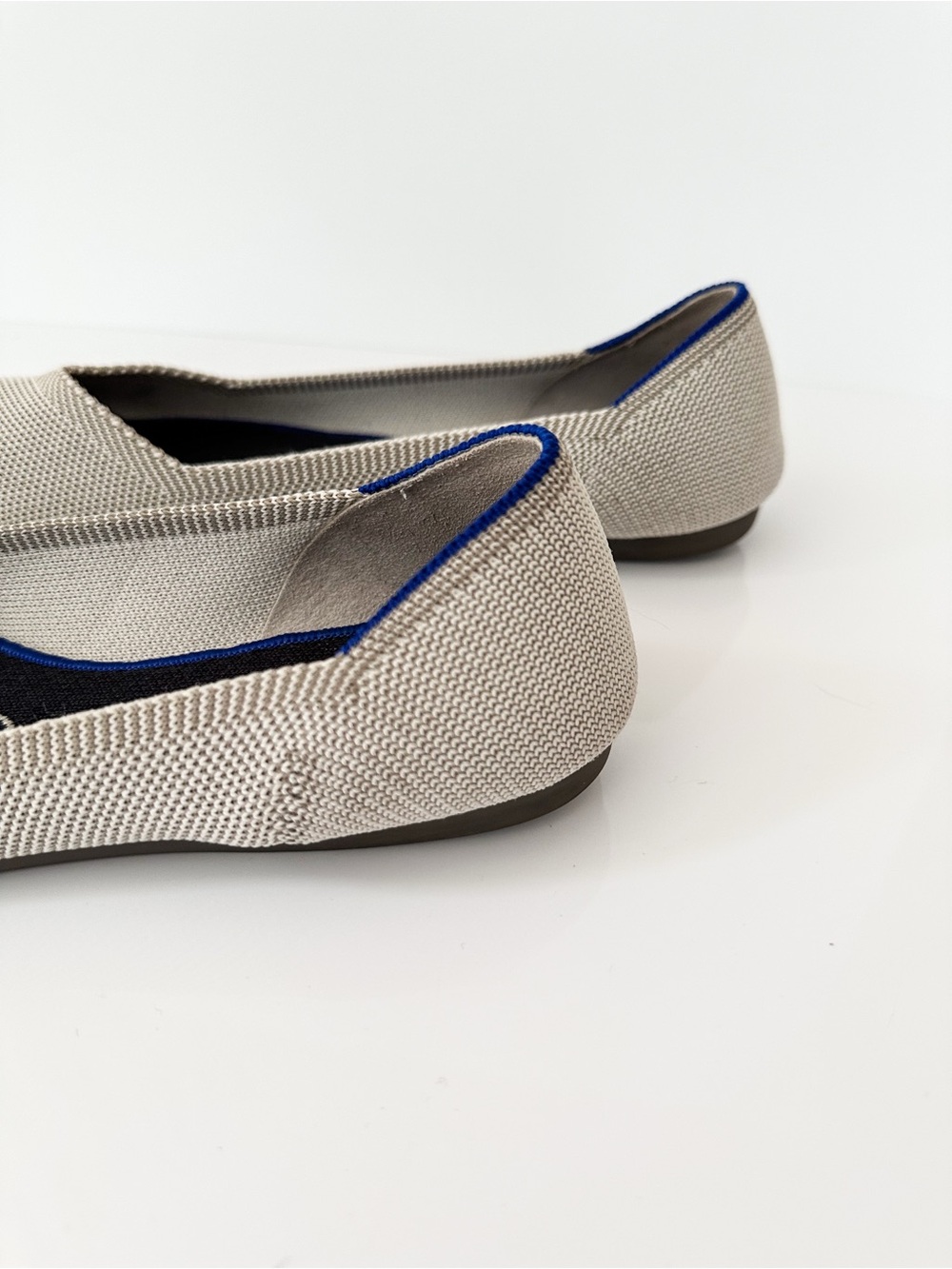 Rothy's The Point Flax Beige Knit Pointed Toe Ballet Flats Size 7 Tan Slip On - Picture 3 of 7